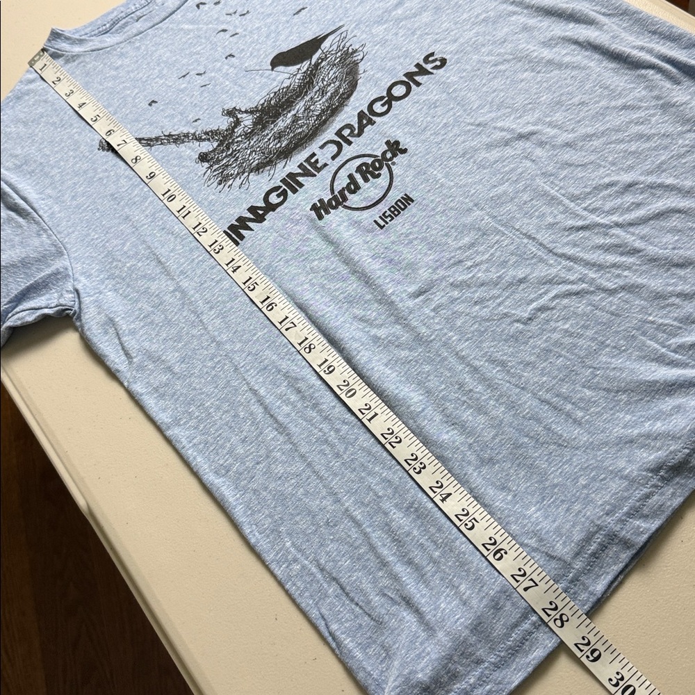 Imagine Dragons Hard Rock Cafe Lisbon Graphic Tee, Heather Blue, Size M (NWT) - Picture 8 of 9